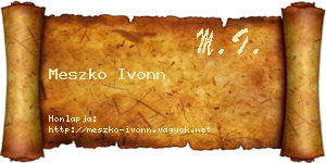 Meszko Ivonn névjegykártya